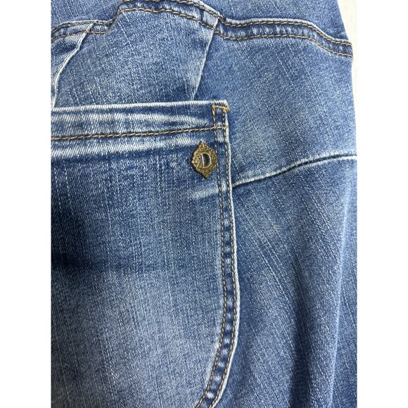 Democracy Jeans 22W AB Solution Blue Denim Straight Leg Elastic Waist Light Wash - Picture 14 of 16